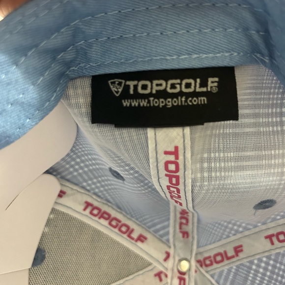 Top Golf Light Blue Preppy Plaid Sporty Athletic Graphic Golf Cap Hat NWoT  H - Picture 4 of 9